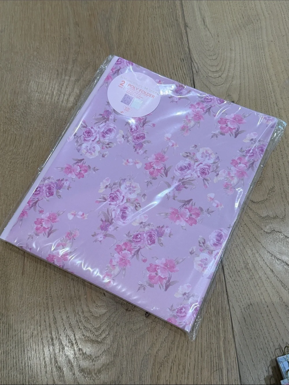 Floral Lavender Poly Folder with Pastel dry erase markers
